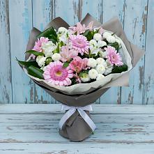 Букет цветов из:  Герберы, Альстромерии и Хризантемы #REPLACE_PRED# Горнозаводске