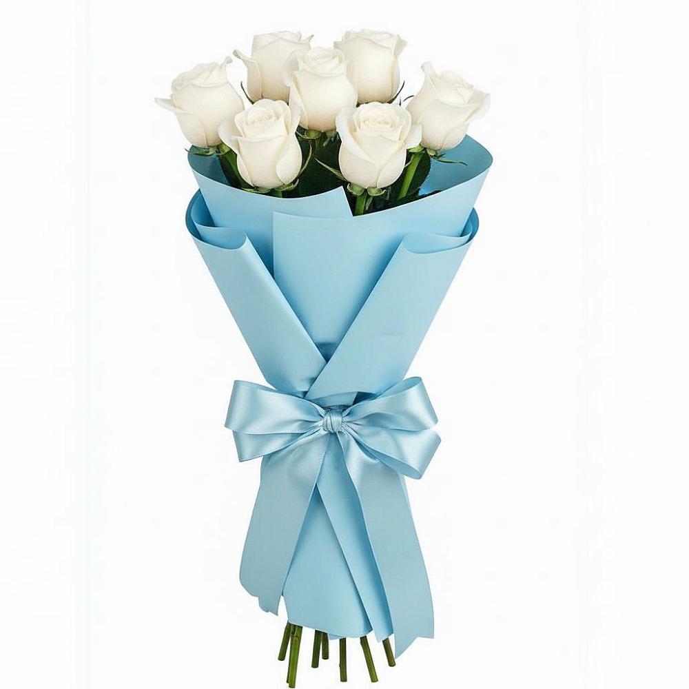 Букет 7 белых роз Проуд в Горнозаводске