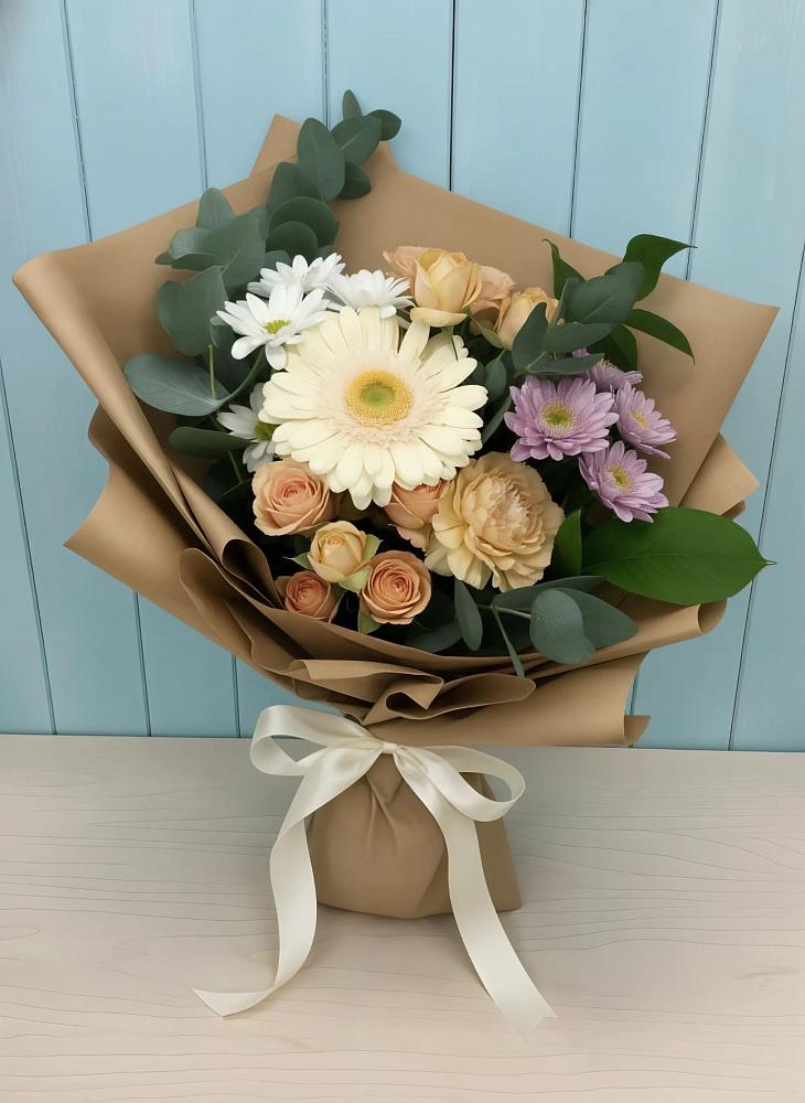 Букет цветов из: Герберы и Хризантемы в Горнозаводске