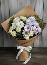 Букет цветов из:  Хризантемы и Розы в Горнозаводске
