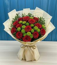 Букет цветов из:  Розы и Хризантемы в Горнозаводске