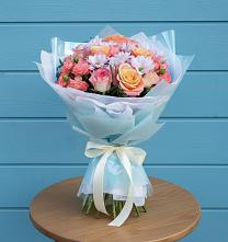 Букет цветов из:  Хризантемы и Розы в Горнозаводске