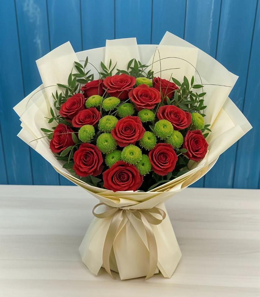 Букет цветов из: Розы и Хризантемы в Горнозаводске