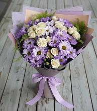 Букет цветов из:  Хризантемы и Розы в Горнозаводске